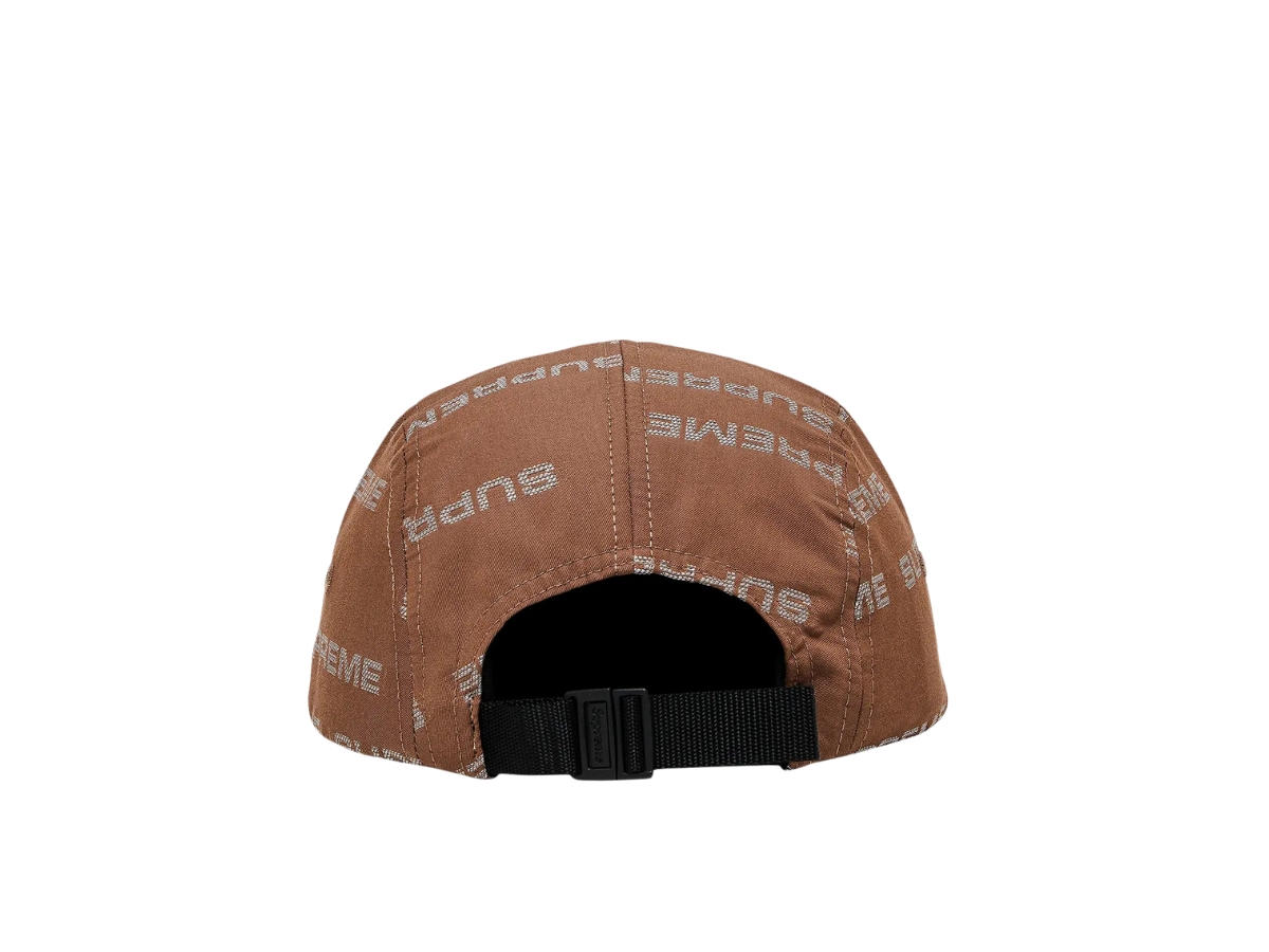 https://d2cva83hdk3bwc.cloudfront.net/supreme-reflective-jacquard-camp-cap-brown-fw24-2.jpg