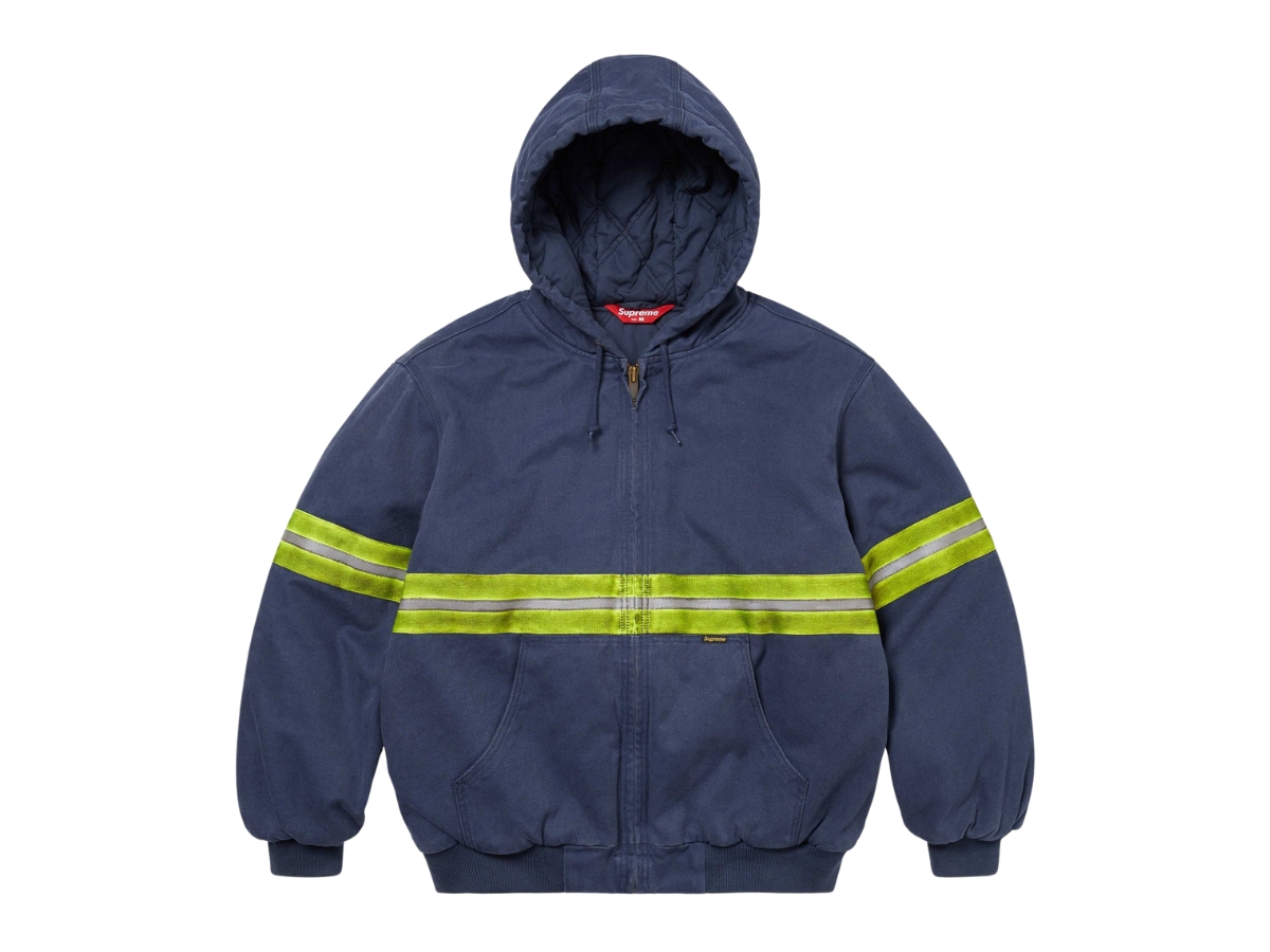 Supreme Reflective Stripe Hooded Work Jacket Navy (FW24)