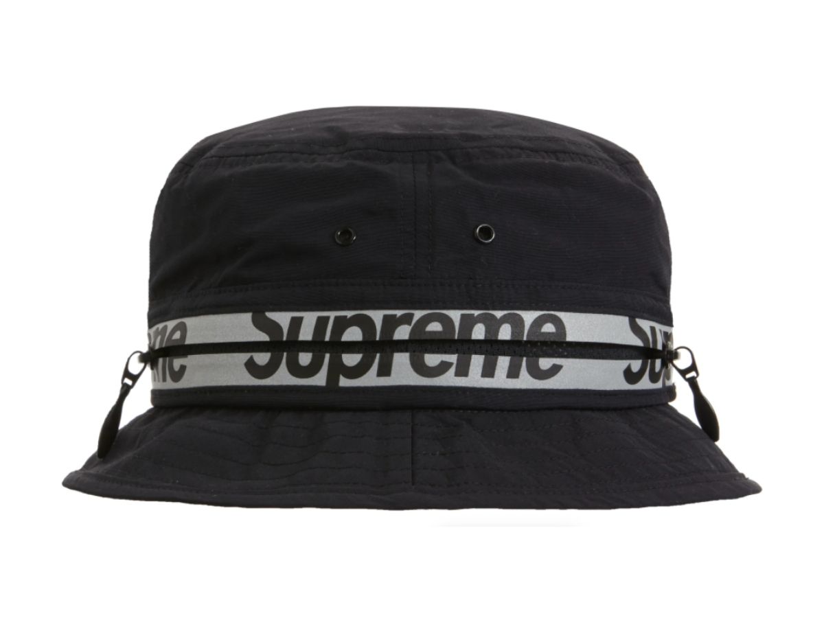 Supreme Reflective Zip Crusher Black ハット-