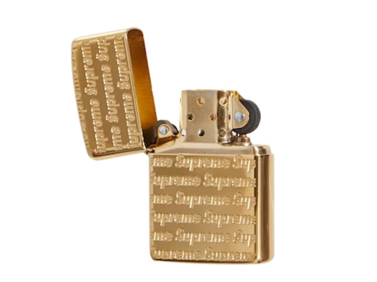 Supreme Repeat Engraved Zippo Gold-