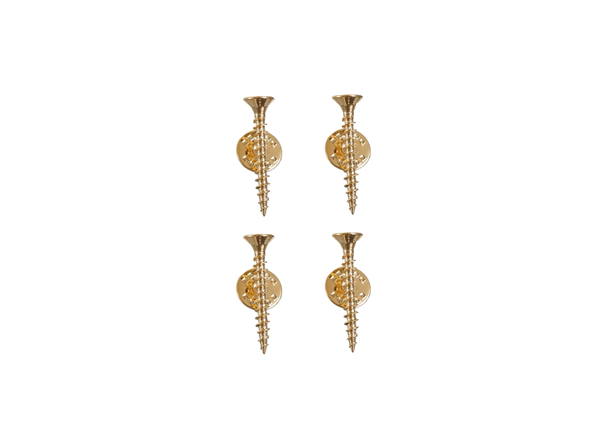 SASOM | accessories Supreme Screw Pin (Set of 4) Gold Check