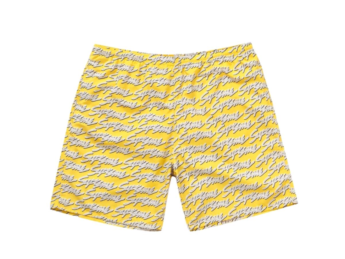 SASOM | apparel Supreme Signature Script Logo Water Short Yellow Check the  latest price now!