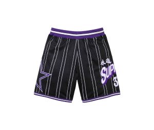 Buy Supreme Rhinestone Stripe Basketball Short Black | SASOM
