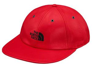 Supreme The North Face Leather 6 Panel Hat Red