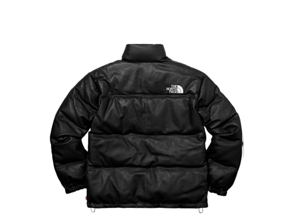 Supreme x the north store face leather nuptse jacket