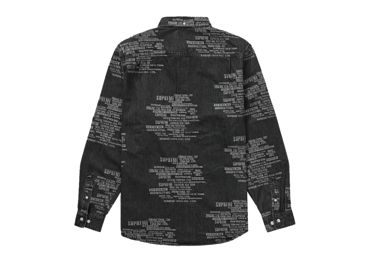 SASOM | apparel Supreme Trademark Jacquard Denim Shirt Washed