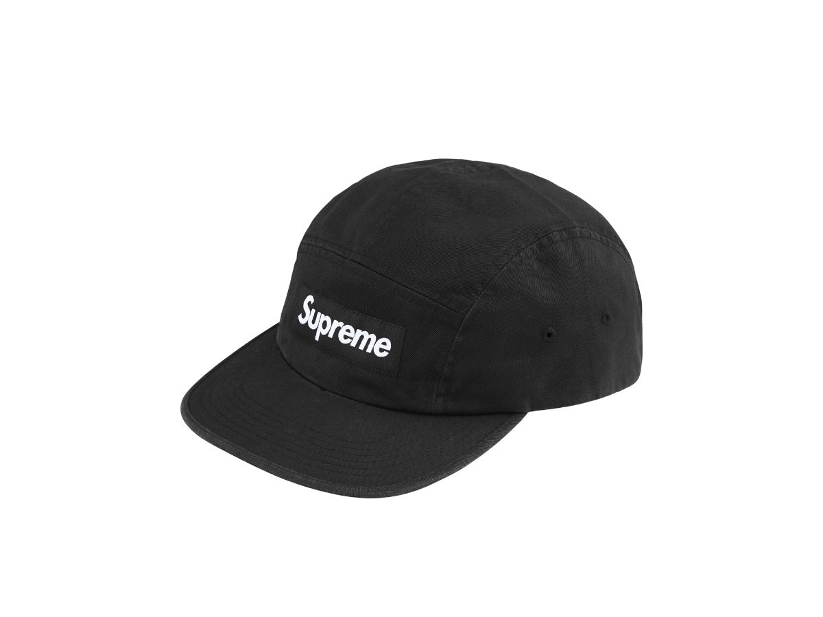 Buy Supreme Washed Chino Twill Camp Cap Black (FW24) | SASOM display picture 3