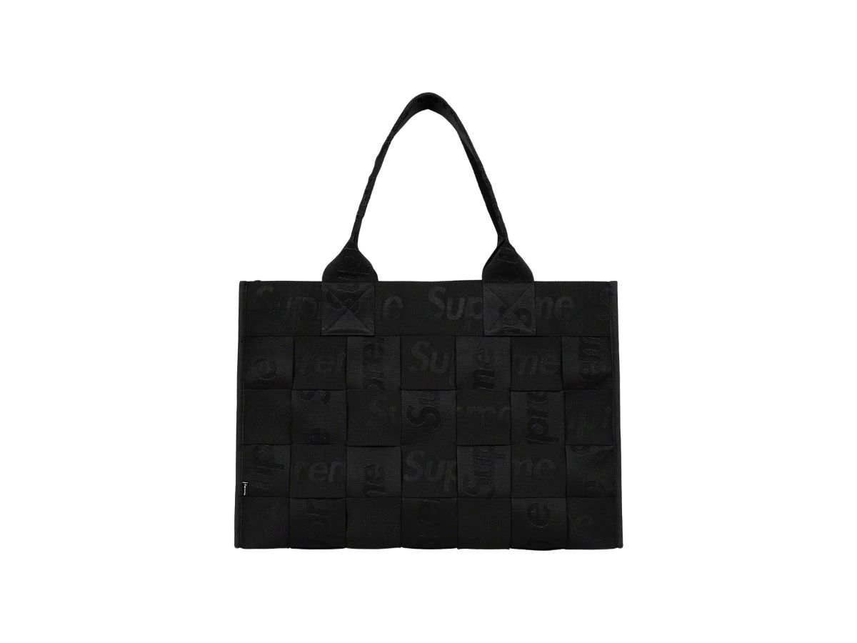 Supreme Woven Large Tote Bag Black (SS23) | Sasom