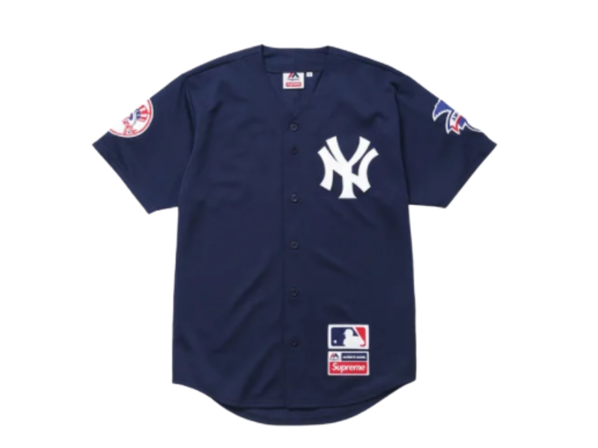 Supreme Yankees Baseball Jersey Navy