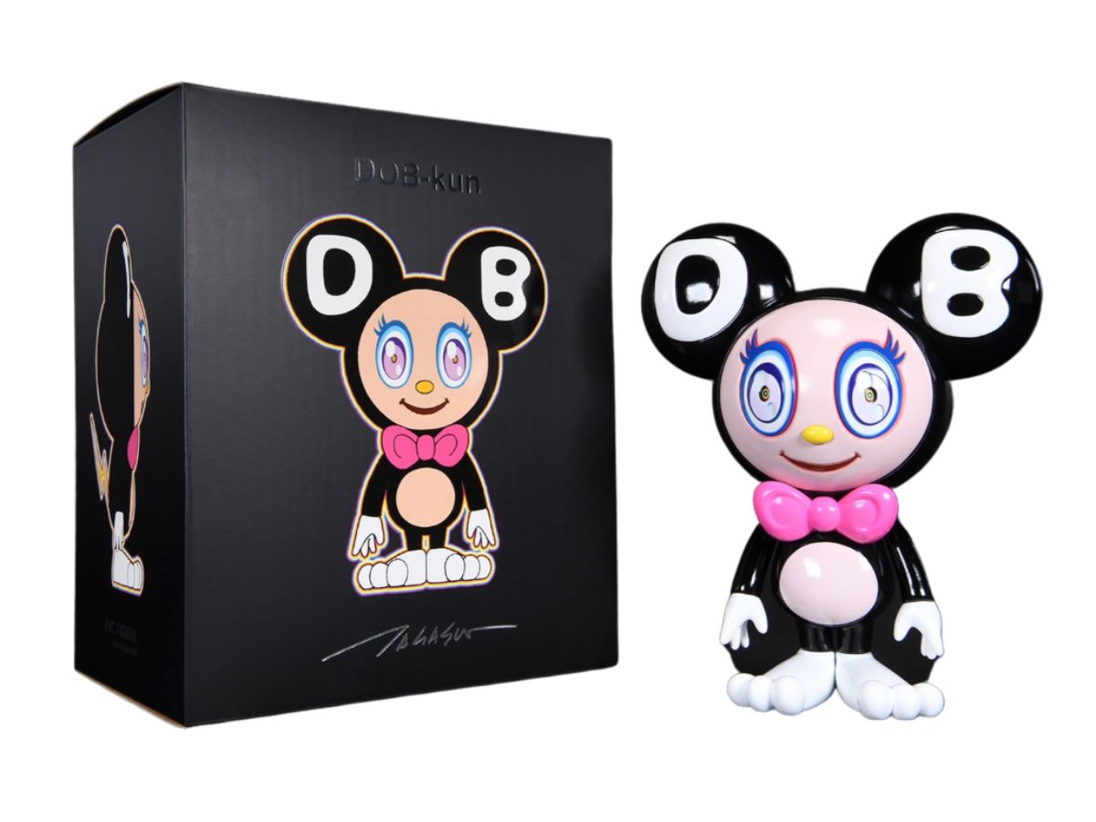 その他 Takashi Murakami DOB-kun Monochrome Takashi Murakami DOB-kun Soft Vinyl Black 2022 | ของแท้