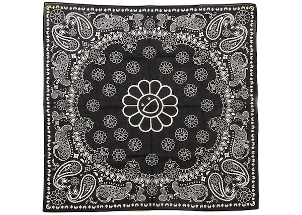 Buy Takashi Murakami Flower Paisley Bandana Black at Sasom – Authentic and Ready to Ship