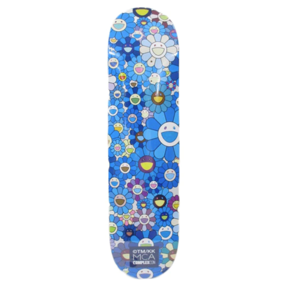 Takashi Murakami Flower Skateboard Deck Blue