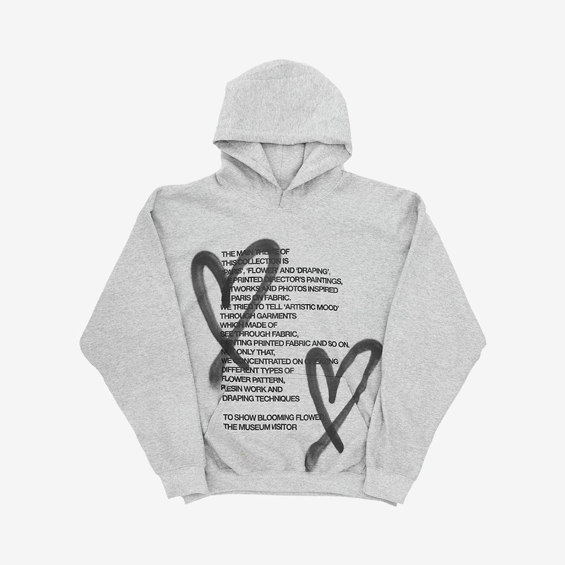 The Museum Visitor Heart Sprayed Hoody Grey - 22PF | ของแท้