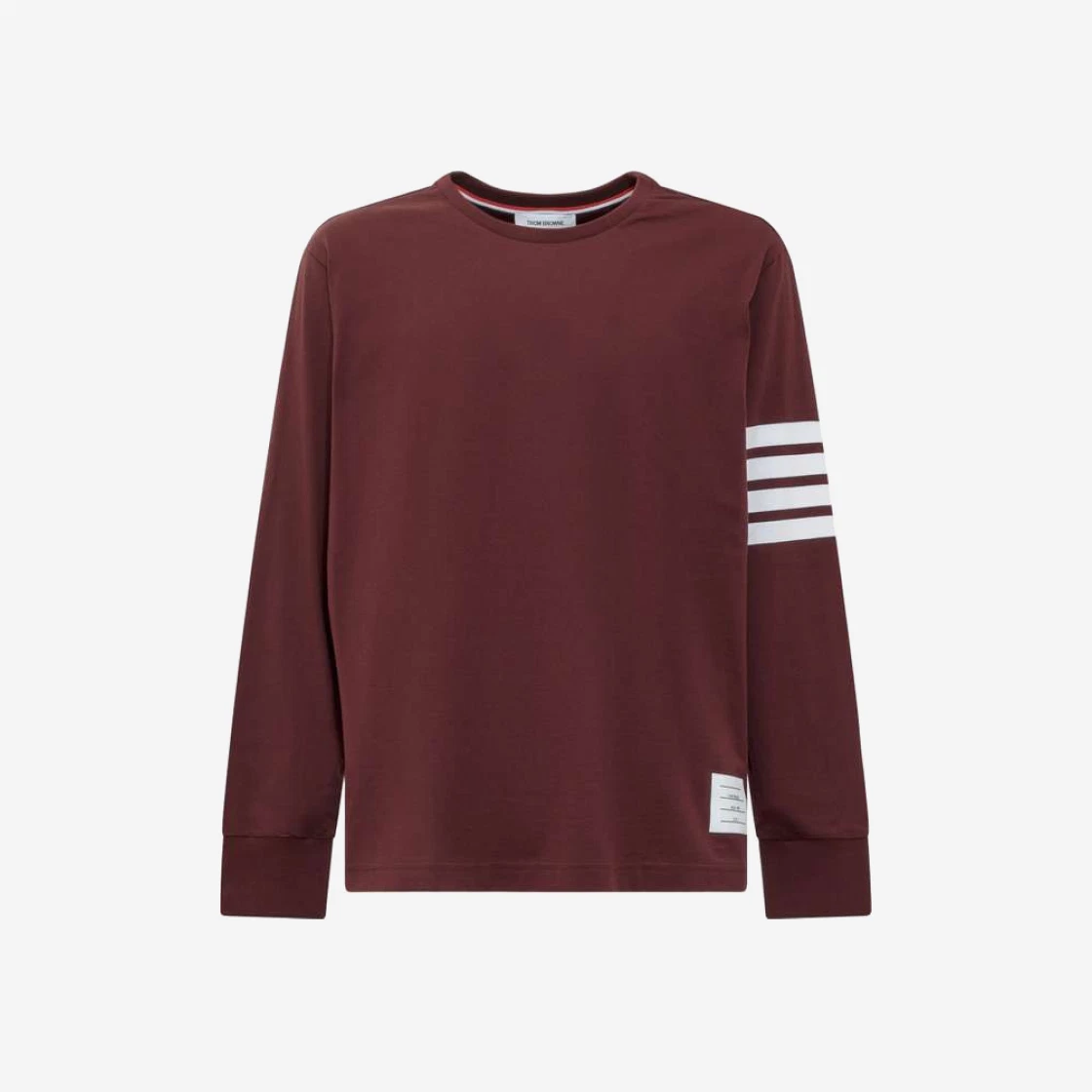 Thom Browne 4-Bar Long Sleeve Rugby T-Shirt Dark Red