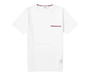 Thom Browne Jersey Short Sleeve Pocket Tee White