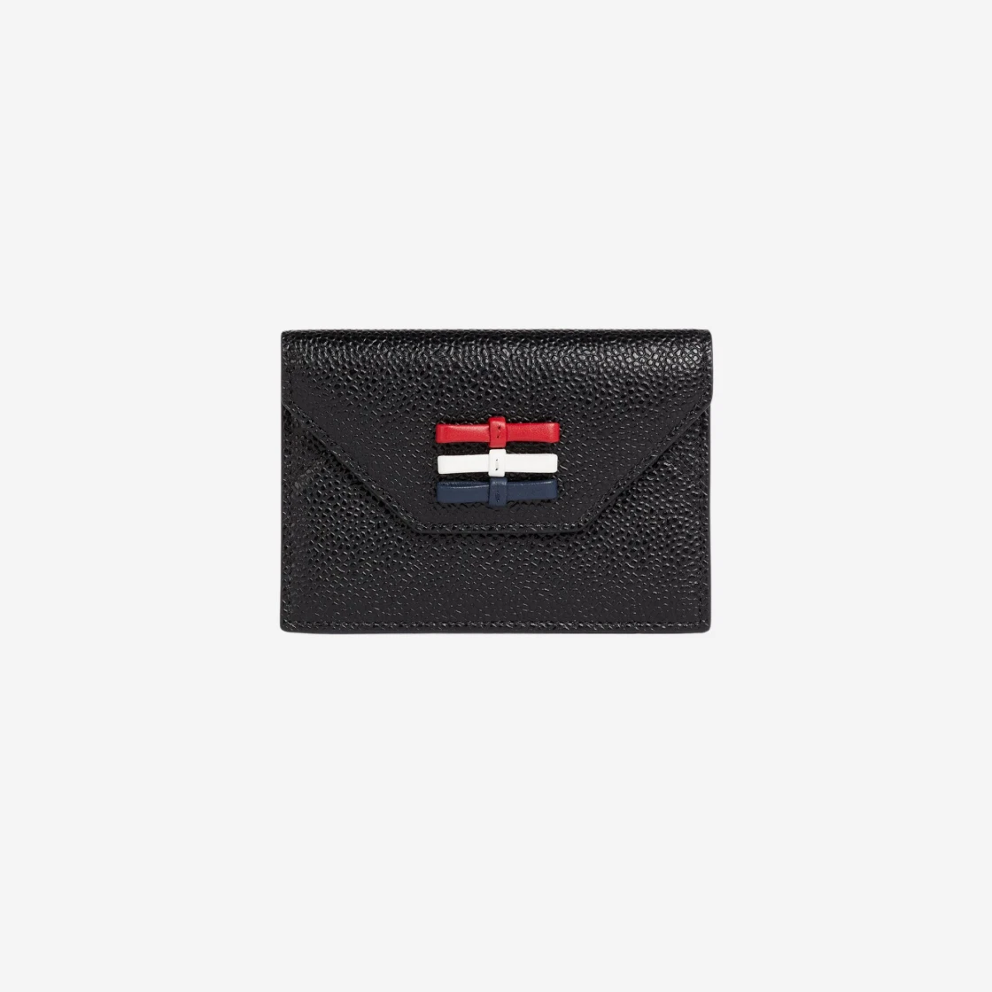 【Thom Browne】Pebble Grain Leather Bow Detail Card Holder Thom Browne Pebble Grain Leather Bow Detail Envelope Card