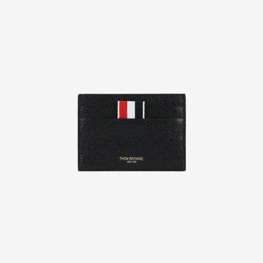 Buy Thom Browne Pebble Grain Leather Stripe Note Compartment Card Holder Black at Sasom – Authentic and Ready to Ship