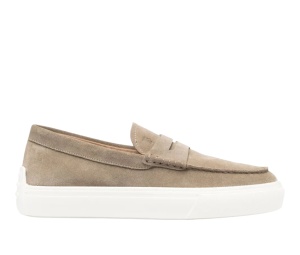 Buy Tod's Round Toe Rubber Sole Suede Loafers Beige at Sasom – Authentic and Ready to Ship