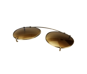 Tom Ford Clip On In Antique Gold Metal With Brown Lens