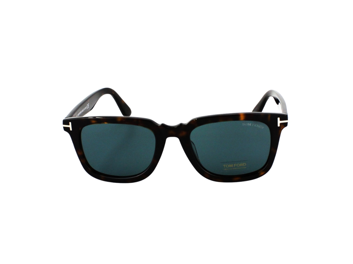 Tom Ford Dario Sunglasses In Plastic With Blue Lens Dark Havana