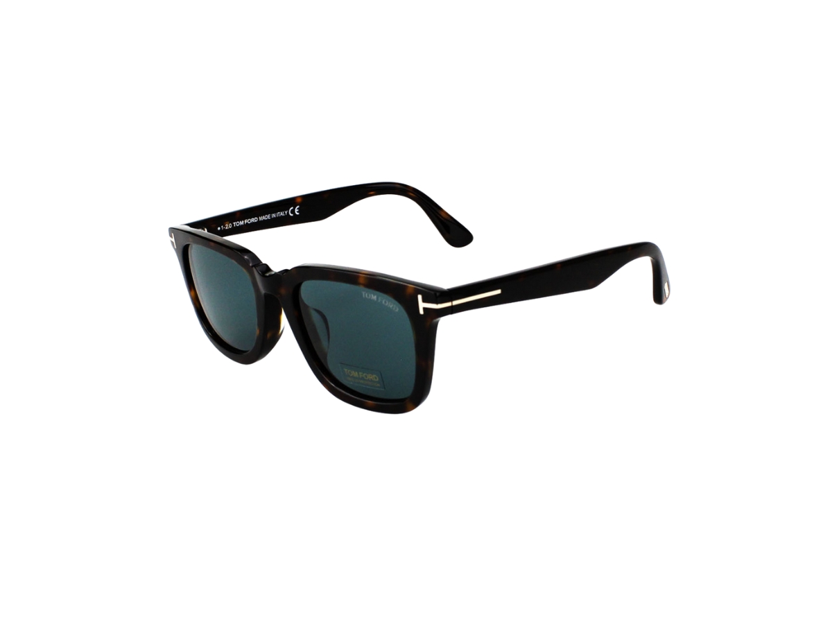 Tom Ford Dario Sunglasses In Plastic With Blue Lens Dark Havana