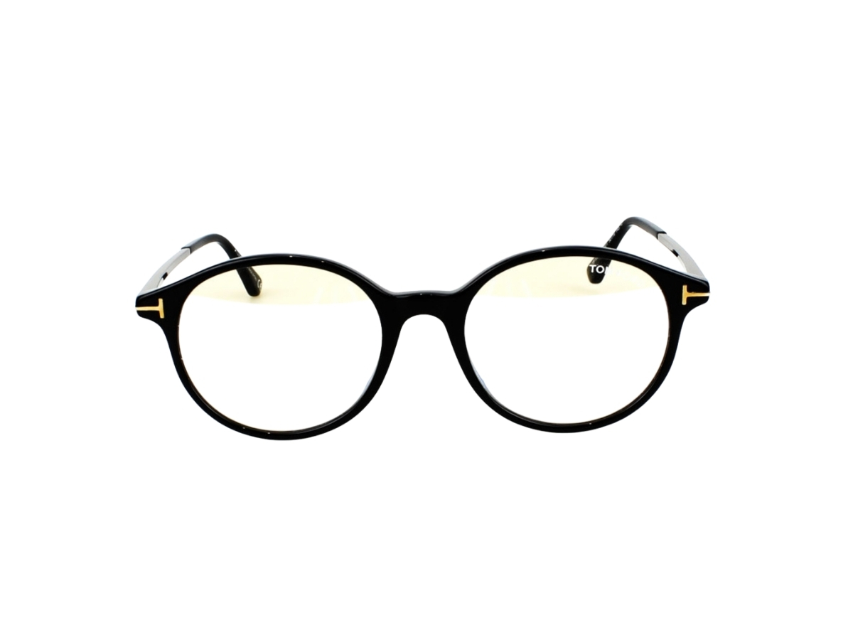 TOMFORD TF5554-F-B 001 52◻︎19 145 •0 Tom Ford TF-5554-F-B-001-52 Glasses In Black Acetate-Metal