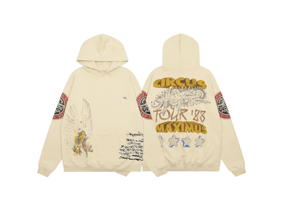 トップス CACTUS JACK CIRCUSMAXIMUS TOURZIP HOODIE 2023 Travis Scott Utopia Circus Maximus Tour Hoodie LARGE MSG