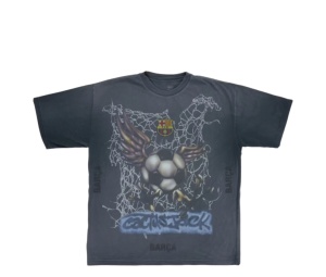 Buy Travis Scott x FC Barcelona Washed Spray Logo Tee Black at Sasom – Authentic and Ready to Ship