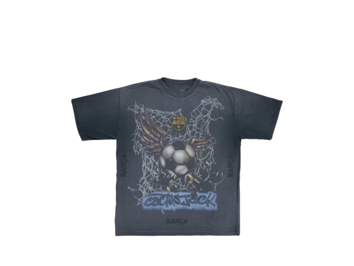 Travis Scott x FC Barcelona Washed Spray Logo Tee Black