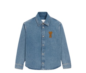 Buy Ami Paris Cotton Knitted Ami De Coeur Overshirt Blue at Sasom – Authentic and Ready to Ship