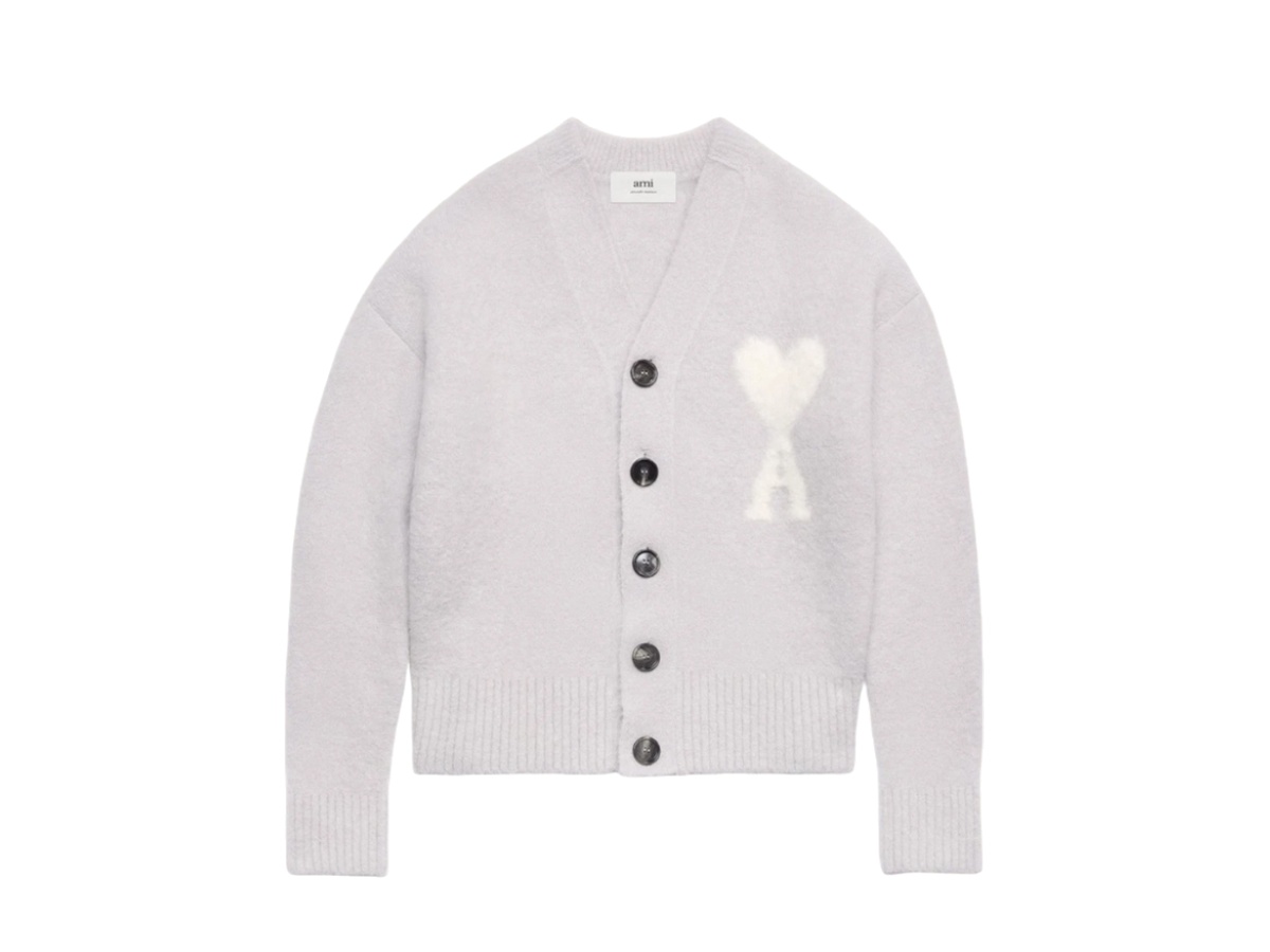 【AMI Paris】Ami de COEUR CLOUDY カーディガン AMI Paris Cloudy Wool Ami De Coeur Cardigan | Blue | FARFETCH CA