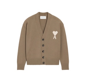 Buy Ami Paris De Coeur Cardigan Beige at Sasom – Authentic and Ready to Ship