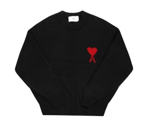 Buy Ami Paris AMI de Coeur Big Heart Logo Intarsia Knit Black at Sasom – Authentic and Ready to Ship