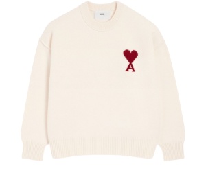 Buy Ami Paris Ami De Coeur Sweater Ivory at Sasom – Authentic and Ready to Ship