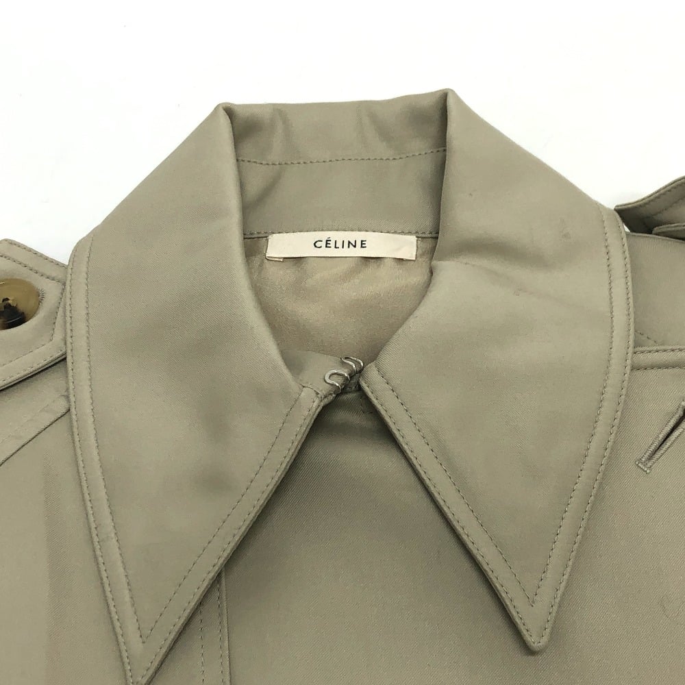 Celine UNUSED CELINE Trench Coat mastic Double face Outer Long Coat Beige 28V36 6073 - view 4