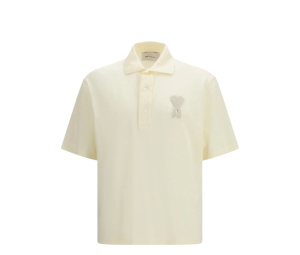 Buy Ami Paris De Coeur Polo Cream at Sasom – Authentic and Ready to Ship