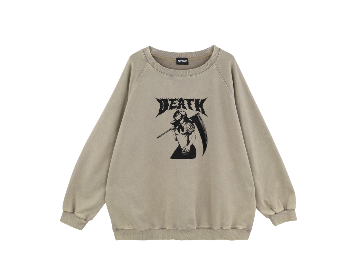 SASOM | เสื้อผ้า URTHE Oversized Sweater THE DEATH SWEATER ( Cream ...