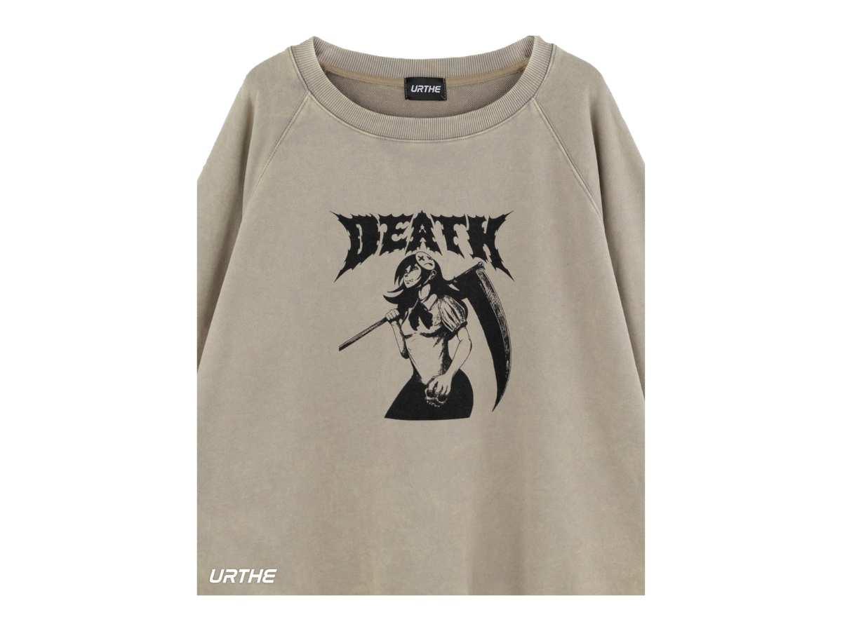 SASOM | เสื้อผ้า URTHE Oversized Sweater THE DEATH SWEATER ( Cream ...