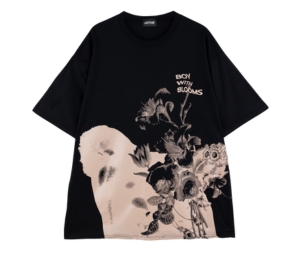 URTHE Oversized T-Shirt BOY WITH BLOOMS 2.0 Black