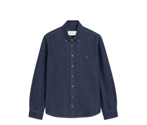 Buy Ami Paris De Coeur Button Down Shirt Indigo at Sasom – Authentic and Ready to Ship