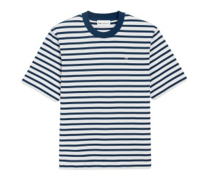 Buy Ami Paris Cotton Boxy Fit Mariniere Ami De Coeur T-shirt Ink White at Sasom – Authentic and Ready to Ship