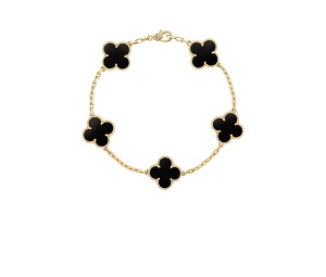 Buy Van Cleef & Arpels Vintage Alhambra Bracelet 5 Motifs Yellow Gold Onyx at Sasom – Authentic and Ready to Ship