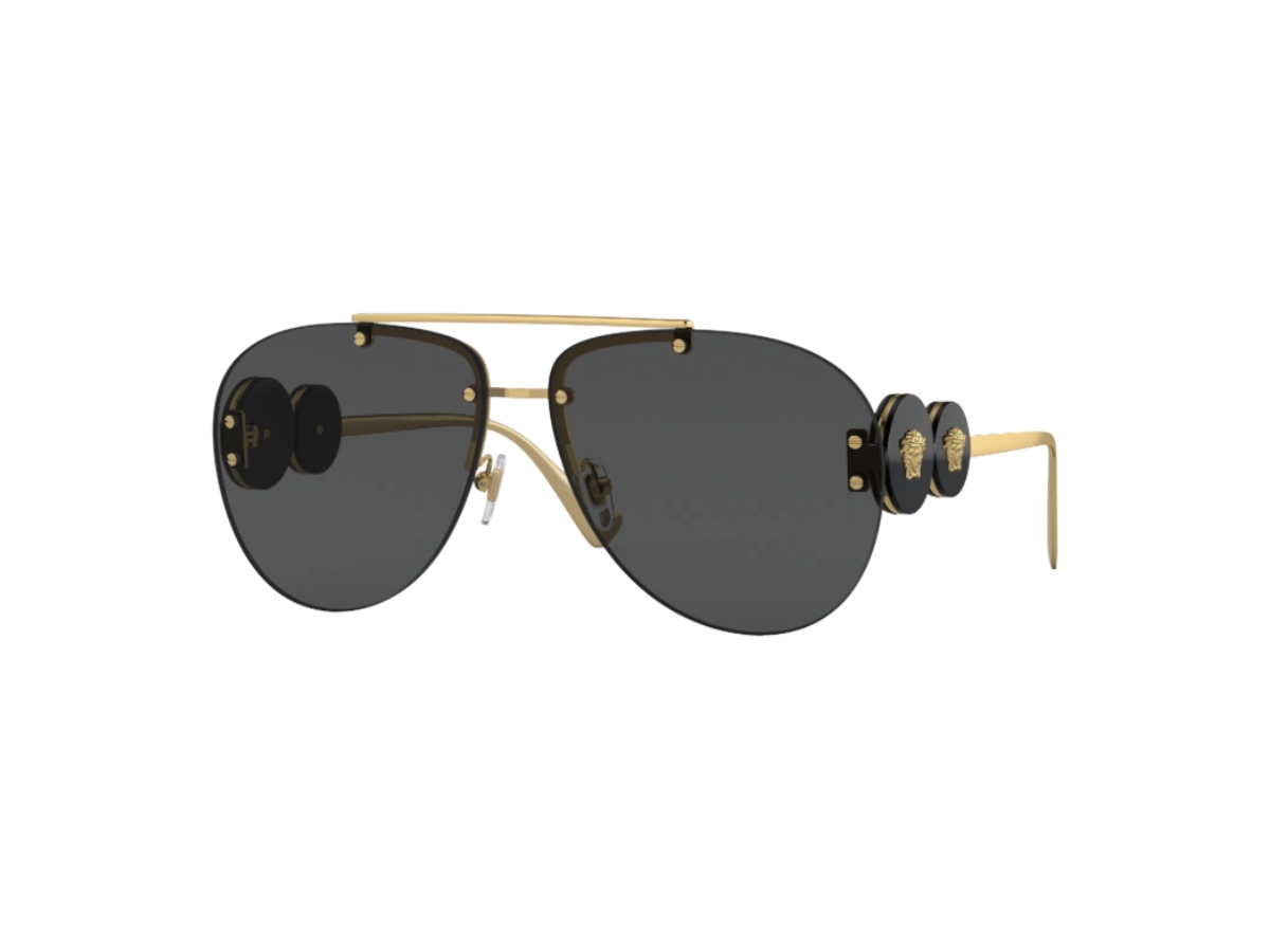 Buy Versace Sunglasses In Gold Frame With Dark Grey Lens at Sasom – Authentic and Ready to Ship