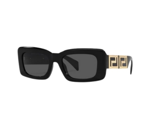 Buy Versace Endless Greca Sunglasses In Black Acetate Frame With Dark Gray Lens And Greca Hardware Black at Sasom – Authentic and Ready to Ship