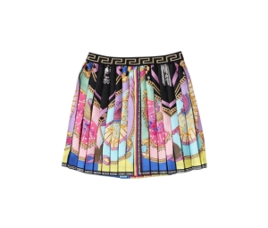 Versace Girls Ventagli Print Pleated Skirt
