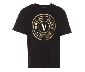 Versace Barocco Black Silhouette Logo T-Shirt Black | ของแท้