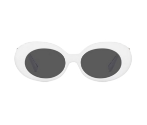 Buy Versace Medusa Biggie Oval Sunglasses In White Acetate With Dark Grey Lens at Sasom – Authentic and Ready to Ship