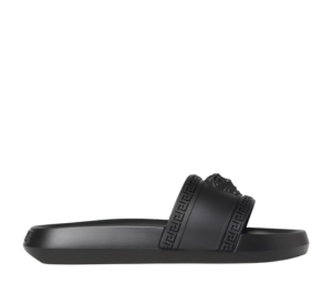 Buy Versace Slides In Rubber With embossed Medusa and Greca Black at Sasom – Authentic and Ready to Ship
