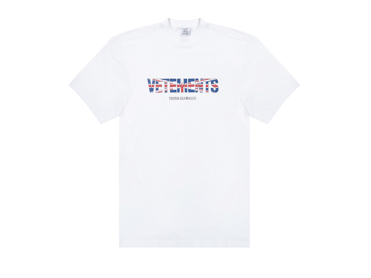 SASOM | apparel Vetements Think Globally Logo T-Shirt White Check