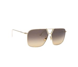 Victoria Beckham VB204S Sunglasses In Gold Metal Frame With Brown Gradient Lens